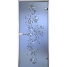 По производителю,Стеклянная дверь Орхидея, матовое бесцветное стекло с гравировкой