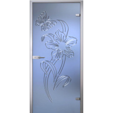 По производителю,Стеклянная дверь Амариллис, матовое бесцветное стекло с гравировкой
