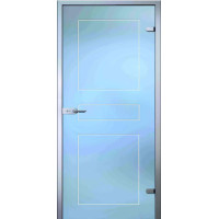 Стеклянная дверь Катерина, матовое бесцветное стекло с гравировкой