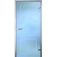Стеклянная дверь Клавдия, матовое бесцветное стекло с гравировкой