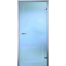 По производителю,Стеклянная дверь Кабзон, матовое бесцветное стекло с гравировкой
