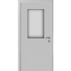 По производителю,Влагостойкая композитная пластиковая дверь, остекленная, цвет серый RAL 7035