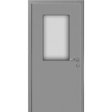 По производителю,Влагостойкая композитная пластиковая дверь, остекленная, цвет серый RAL 7040