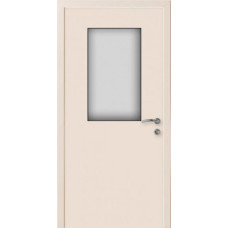 По производителю,Влагостойкая композитная пластиковая дверь, остекленная, цвет кремовый RAL 9001