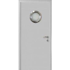 По материалу дверей,Влагостойкая композитная пластиковая дверь, остекленная, с иллюминатором, RAL 7035
