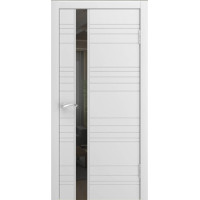 Ульяновские двери, LP-11 белая эмаль, чёрное стекло