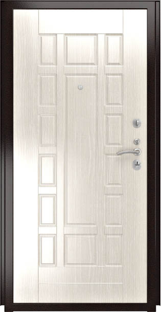 Дверь Титан Мск - Lux-3 B, Cеребрянный антик/ ПВХ 10 мм. панель 244 беленый дуб