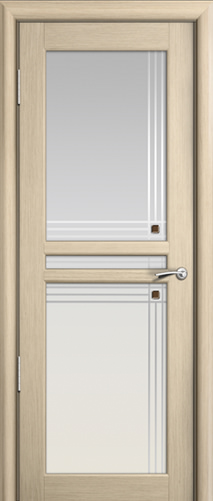 Ульяновская дверь Натель 1, беленый дуб, остекленная