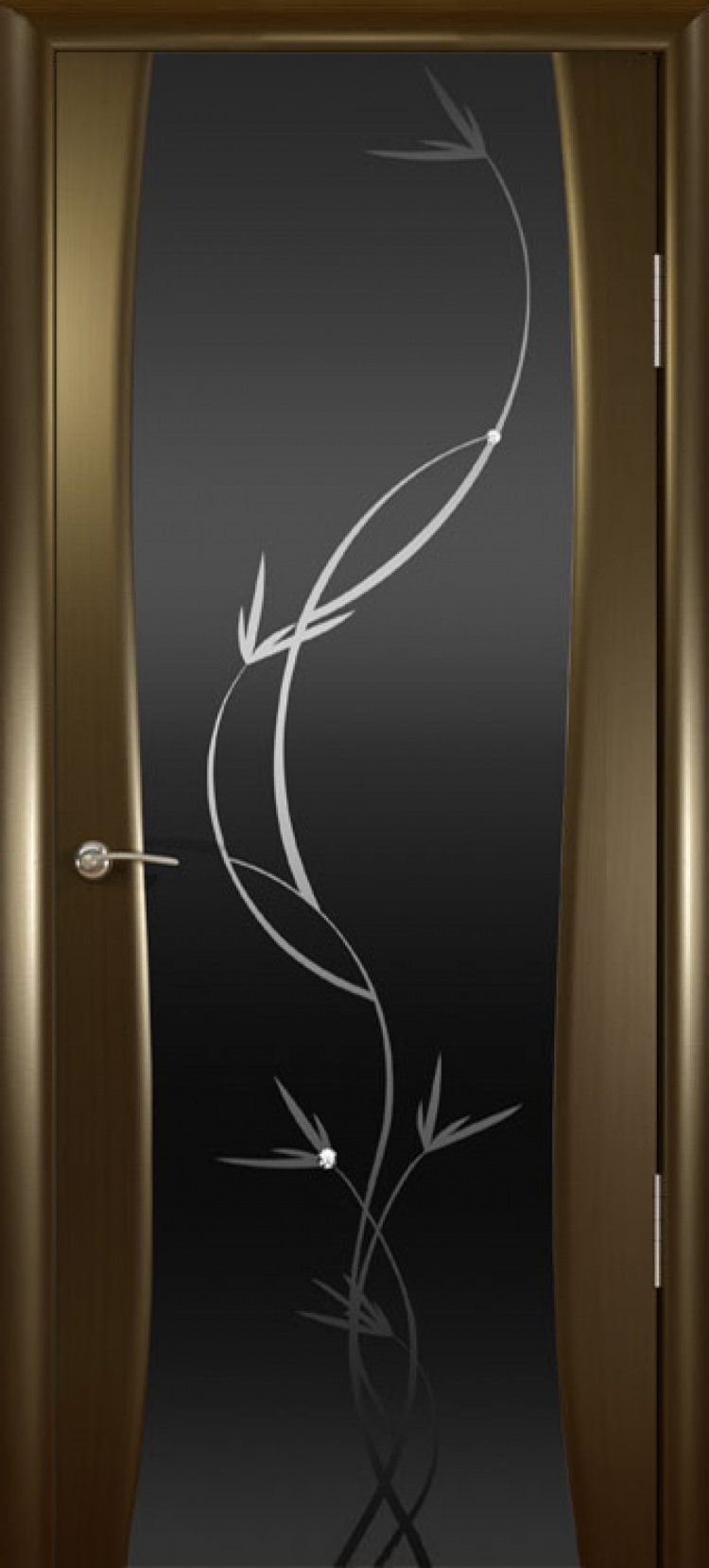 Ульяновские двери, Буревестник 2, венге, черный триплекс Растение