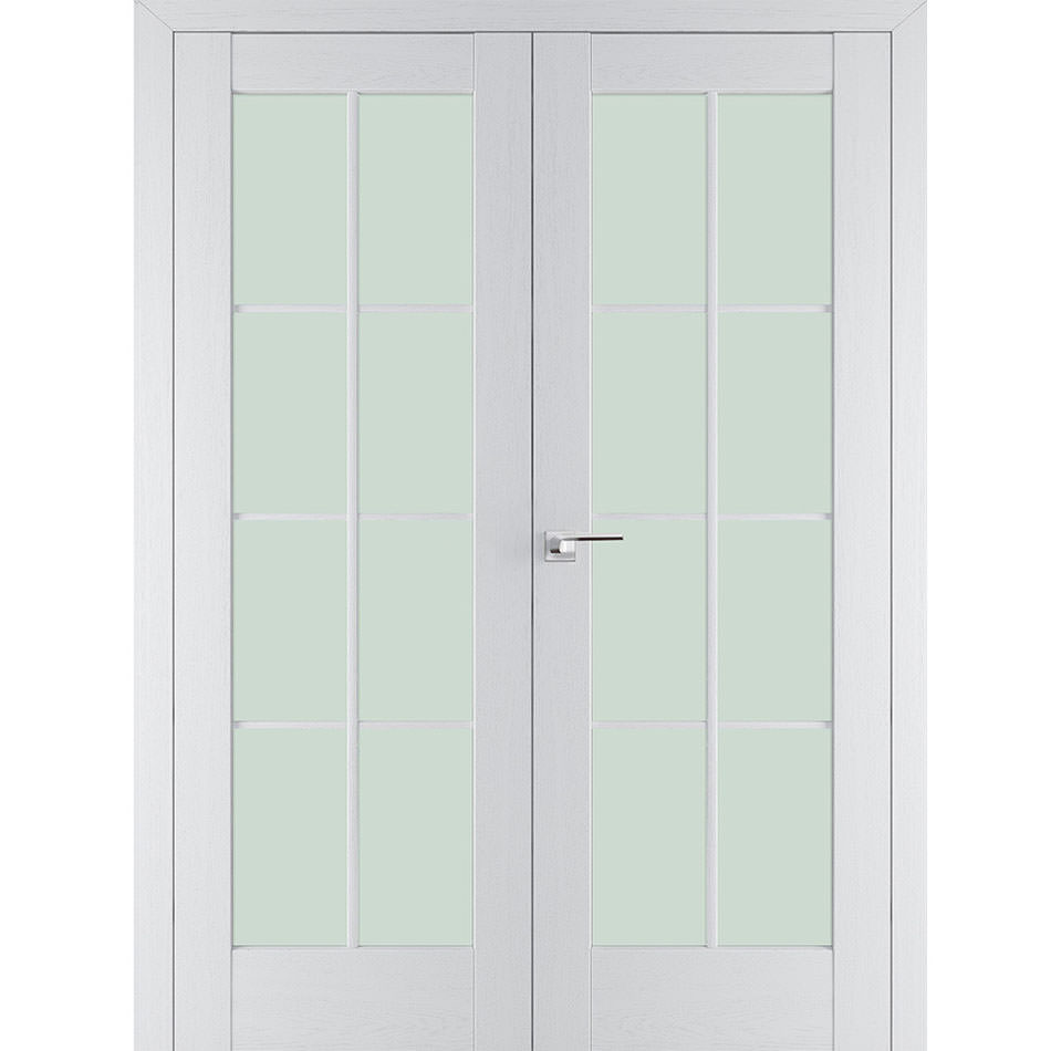 Дверь распашная двустворчатая Профиль Дорс 101 X, остекленная, Пекан белый