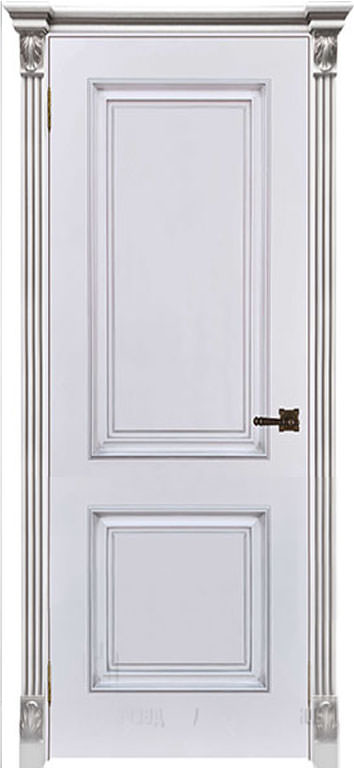 Ульяновские двери, Багет-32 ДГ, эмаль белая патина серебро