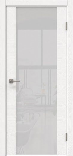 Межкомнатная шпонированная дверь Vitrum 2.3 ярко-белый триплекс, ясень белый