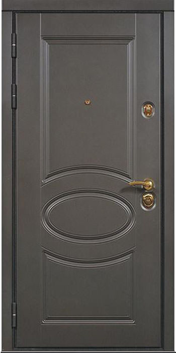 Утепленная входная дверь Титан Мск Top Staller Венеция Серо-черный/ Слоновая кость патина золото