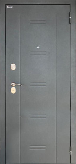 Входная уличная металлическая дверь Тринити-Луиджи, Черный муар металлик/ Экодуб